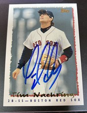 1995 Topps Tim Naehring Signed Autographed Baseball Card #329 Boston Red Sox
