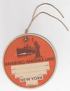 Hamburg - Amerika Linie Gepäckanhänger New York - Bild 1 von 2
