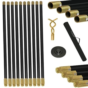 12 Piece Drain Rod Set 9m Plumbing Cleaning Unblock Drainage Worm Screw Plunger - Picture 1 of 7