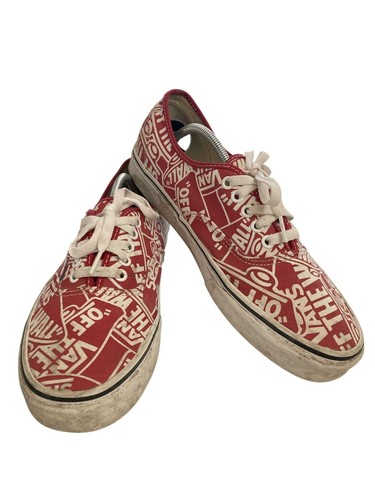 Sneakers skate Vans unisex taglia uomo 10 donna 12 rosse stampa "fuori dal muro" tela