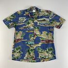 Vintage Paradise Fund Shirt Herren klein auf Knopfleiste hawaiianische Muskelautos USA