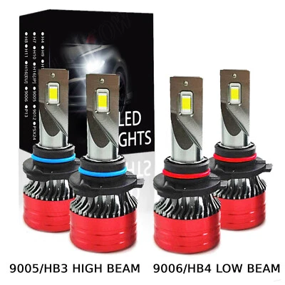 For Dodge Intrepid 2001-2004 LED Headlight Bulbs High Low Beam 9005 9006 Combo - Image 1 of 4