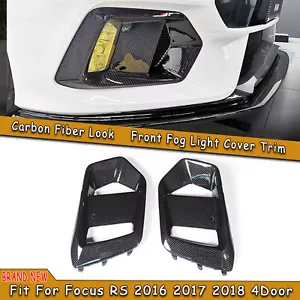 Front Bumper Fog Light Lamp Deco Cover For Ford Focus RS 2015-2017 2018 Black NI - Picture 1 of 8