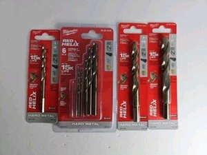 Milwaukee 8 Pc RED HELIX 15x Life Cobalt Drill Bits 1/16" Thru 1/2" Hard Metals - Picture 1 of 7