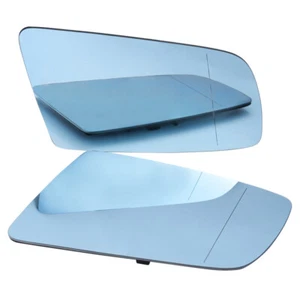 Fit For BMW 5 E60 E61 E63 E64 2003-2009 Pair Door Mirror Glass Heated Blue LH+RH - Foto 1 di 12