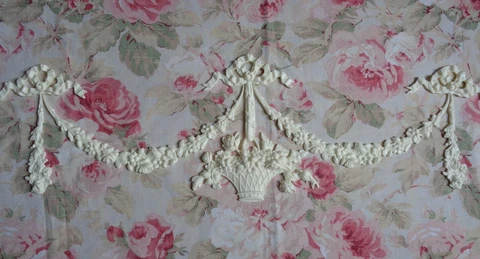 New! Shabby Chic Floral Basket Swags Drops Bows Set Furniture Applique Pediment Cover