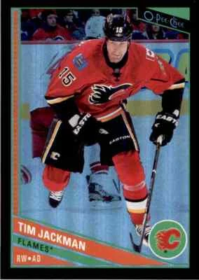 2013-14 O-PEE-CHEE RAINBOW BLACK TIM JACKMAN 027/100 CALGARY FLAMES #353 - Image 1 of 2