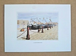 REPRODUCTION D'AQUARELLE PERSYN - DUNKERQUE - LA BATELLERIE EN FÊTE -PENICHE - Foto 1 di 2