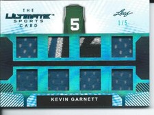 2019 Leaf Ultimate Sports Card KEVIN GARNETT 1/5 Platinum 8X Used Relics #TUC-19