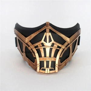 Halloween Accessories Cosplay Props Mortal Kombat Scorpion Mask Half Face Resin - Picture 1 of 4