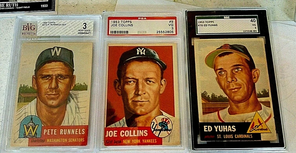  3 DIF 1953 TOPPS PSA 3 70 219 9 JOE COLLINS RUNNELS YUHAS ED PETE   - Image 1 of 1