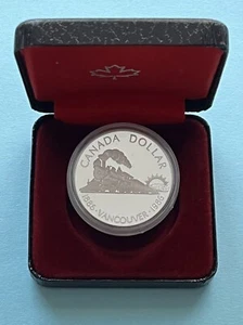 S9-MK-603)) Kanada 1 Dollar 1986 Silber PP, Eisenbahn Vancouver , im Etui - Bild 1 von 2