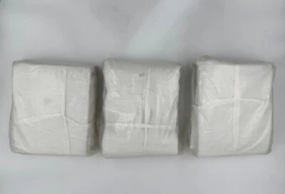 Pottery Barn Emery Linen Curtain Blackout Lining White 50 x 84" Texture Lot of 3 - Image 1 of 4