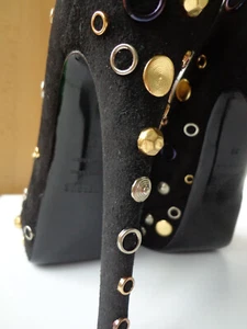 Versus by Versace 100% suede leather platform high heels EU38 UK5 - Picture 1 of 8