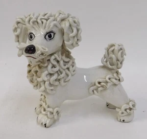 Estatuilla de arte de cerámica vintage MCM italiano francés caniche fideos espagueti perro - Imagen 1 de 6