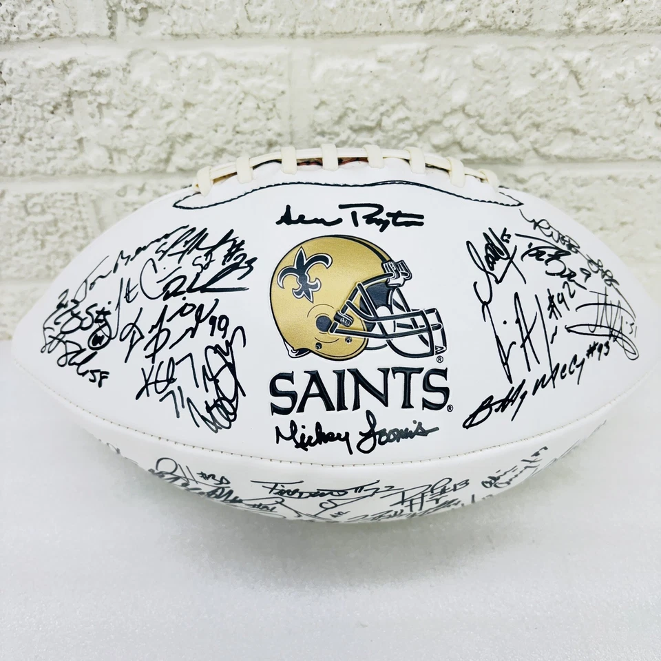 RARE‼ 2009 Baden New Orleans Saints Litho Signed Team Football Drew Brees - Image 1 of 4