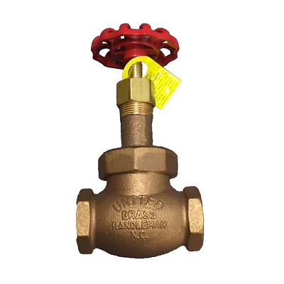 United Brass Model 81T Industrial Globe Valve:  1" NPT, Brass, 200 WSP, 400 WOG, - Image 1 of 4