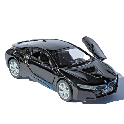 BMW I8 1/36 Nero, A Retrofrizione - Kinsmart KT5379 - Immagine 1 di 4
