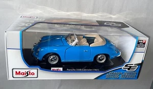 MAISTO 1:18 Diecast Model Car Special Edition Porsche 356B Cabriolet Blue 1961 - Picture 1 of 5