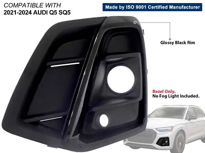 Se adapta a bisel de faro antiniebla con llanta negra brillante 2021-2024 Audi Q5 SQ5 lado izquierdo del conductor Foto 1 de 4