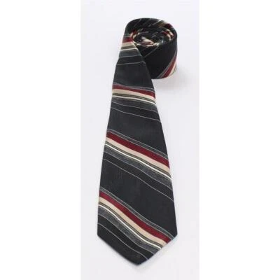 Don Loper Mens Stripes Regular Tie Necktie Multi-Color Stripe Black - Image 1 of 3
