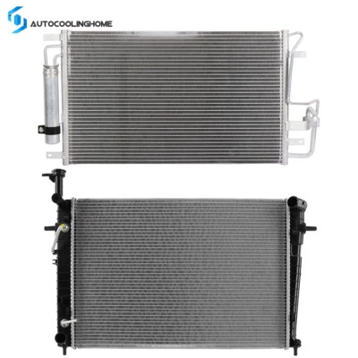 Cooling Radiator And A/C Condenser For 2006-2008 2009 2010 Kia Sportage 2.0L l4 - Image 1 of 4
