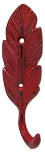 Estilo Antiguo Abrigo Escolar Pluma Roja Gancho Hierro Fundido Montaje en Pared Hardware - Imagen 1 de 5