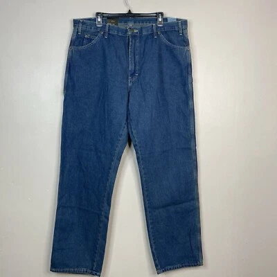 Jeans Dickies masculino tamanho 40X34 ajuste relaxado perna reta carpinteiro azul - Imagem 1 de 4