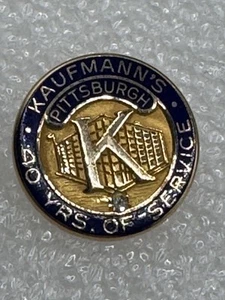 KAUFMAN PITTSBURGH ORO 10K VINTAGE 40 AÑOS SERVICIO PIN PREMIO 15mm, Diamante - Imagen 1 de 6