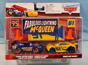 Disney Pixar Cars Fabulous Lightning McQueen Dinoco Cruz Ramirez 2 Pack New - Picture 1 of 3