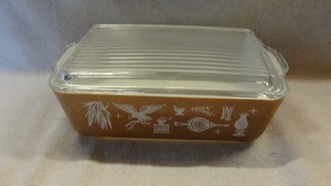 Pyrex Vintage frühe amerikanische #0503 Kühlschrank Auflaufform 1 1/2 Quart. mit Deckel - Bild 1 von 6