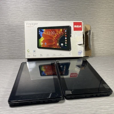 2! RCA Voyager 7" Black Tablet 16GB 4 Core Android 6.0 RCT6873W42 *NO POWER* - Image 1 of 4