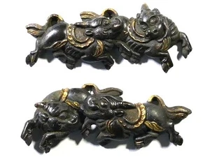 Edo period Japan antique goto school Kirin Menuki no box sword katana armor  - Picture 1 of 5