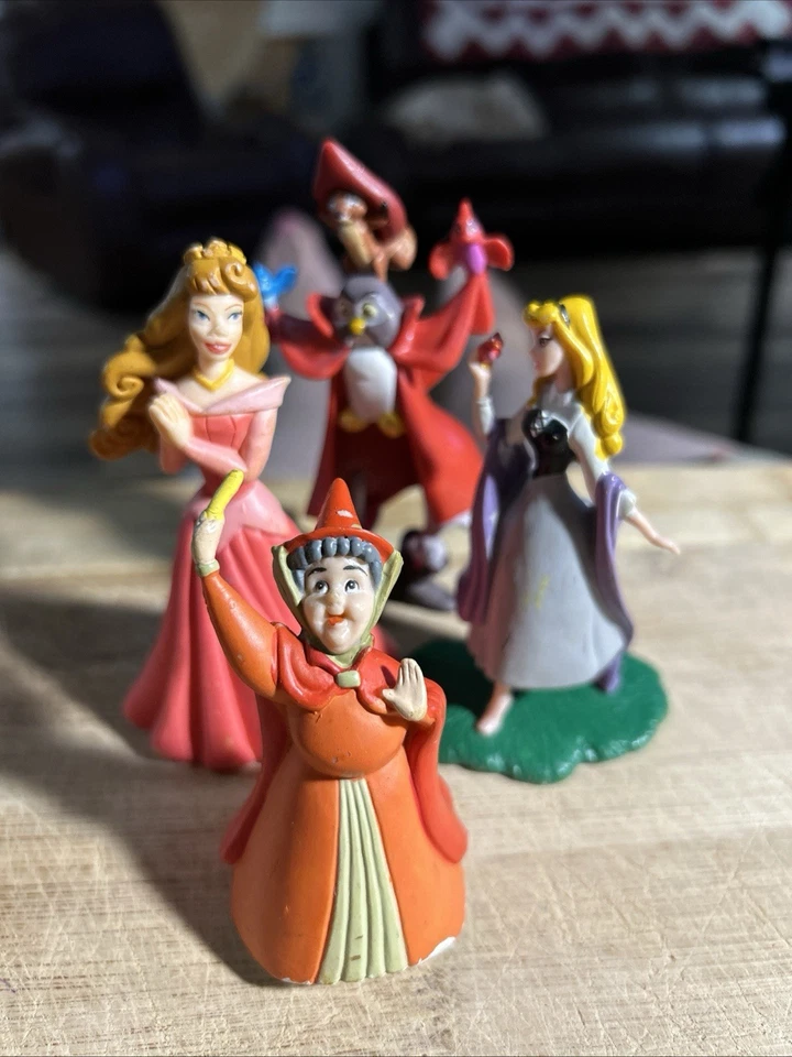 Disney Sleeping Beauty 4 Figures Play Toy Set Aurora Cake Toppers - Image 1 of 1
