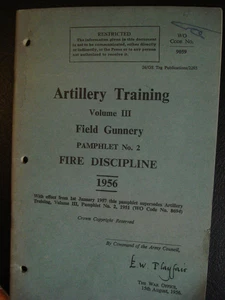 Royal Artillery Gunnery Fire Discipline Manual '56 British Army Military History - Picture 1 of 2