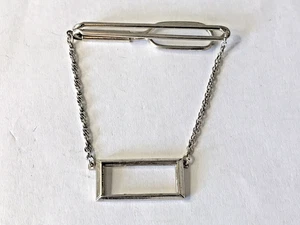 Vintage Sterling Silver SWANK Pendant Initial holder Tie Bar Clip 8.45grams - Picture 1 of 8