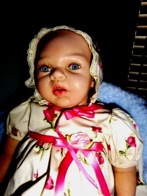 ASHTON DRAKE/MICHELLE FAGAN SILICONE & CLOTH DOLL "LILY ROSE" W/ACCESORIES & COA - Image 1 of 4