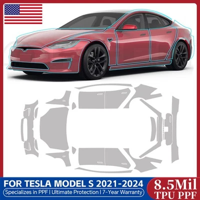 For Tesla Model S 2021-2025 Full Car PreCut Paint Protection Film Matte PPF TPU - Image 1 of 4