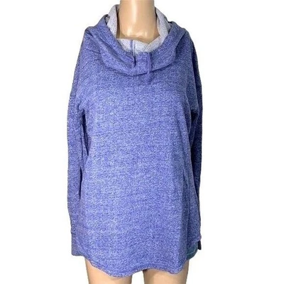 Mossimo Womens Hoodie Sweatshirt Pullover Cowl Neck Relaxed Fit Blue Small - Image 1 of 4