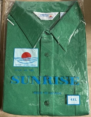 Polo de Colección Sunrise Active Ropa Deportiva Hombres Talla 4XL Manga Corta Verde Nuevo de Lote Antiguo Foto 1 de 4