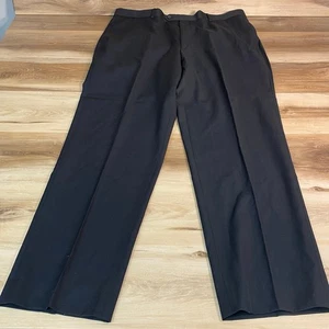 Pronto Uomo Black Wool Dress Pants Mens Size 40 Waist Flat Front - Picture 1 of 8