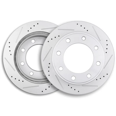 Rear Drilled Slotted Brake Rotors For Ford F-250 F-350 Super Duty 1999-2004 2PCS Foto 1 de 4