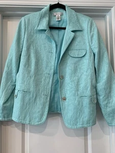 Pursuits, Ltd. Womens Size 16 Blazer Jacket Lt Turquoise - Picture 1 of 6