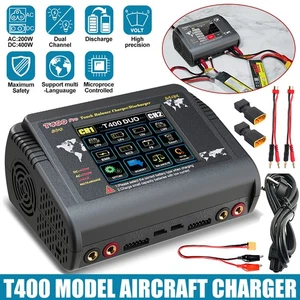 HTRC T400 Pro Lipo Battery Charger DC 400W AC 200W 12Ax2 RC Charger Discharger - Picture 1 of 14