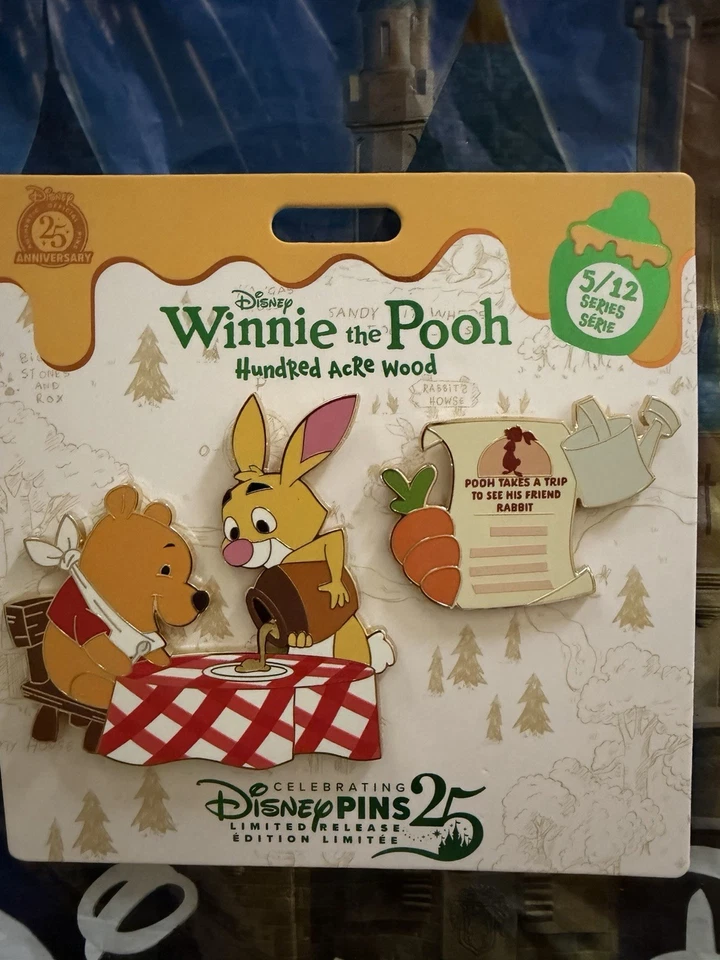 Disney Winnie The Pooh & Rabbit Hundred Acre Wood 5 / 12 LR Pin Set - Image 1 of 1
