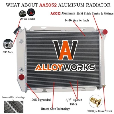 4-Rows Aluminum Radiator Fit 1967-1968 FORD LTD /Galaxie 500 /Mercury Marquis - Image 1 of 4