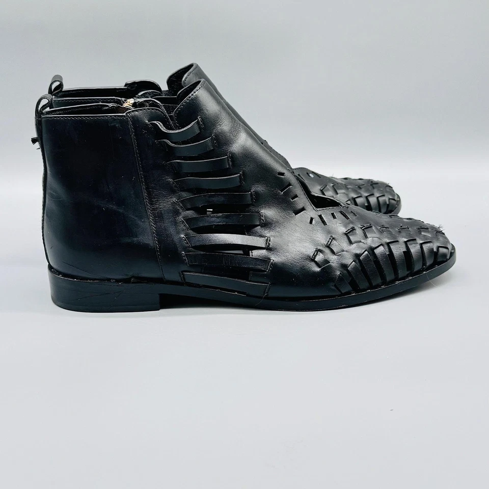 Botas Ivy Kirzhner Mujer 10 Botines Tejidos Cuero Negro Recorte Tobillo Cremallera Cómodas Foto 1 de 4