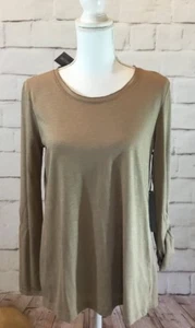 Nwt RETRO-ology "Rustic Stone" Cotton Blend Mixed Media High-Low Hem Top Sz S - Picture 1 of 6