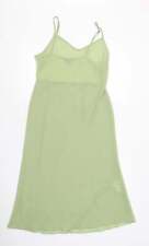 Coast Womens Green Polyester Slip Dress Size 14 V-Neck Pullover