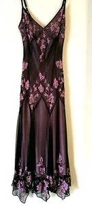 Adrianna Papell festliches Kleid Flapper Spaghetti Taschentuch ausgestellt Damen 6 braun - Bild 1 von 24